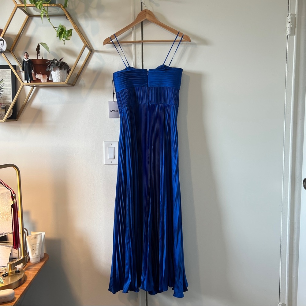 AMUR Pleated Strapless Belle Midi Dress - Picture 6 of 16